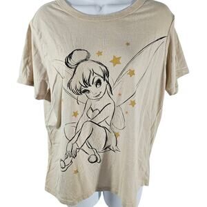 Disney's Tinkerbell Sketch Cream T-shirt Women's Large